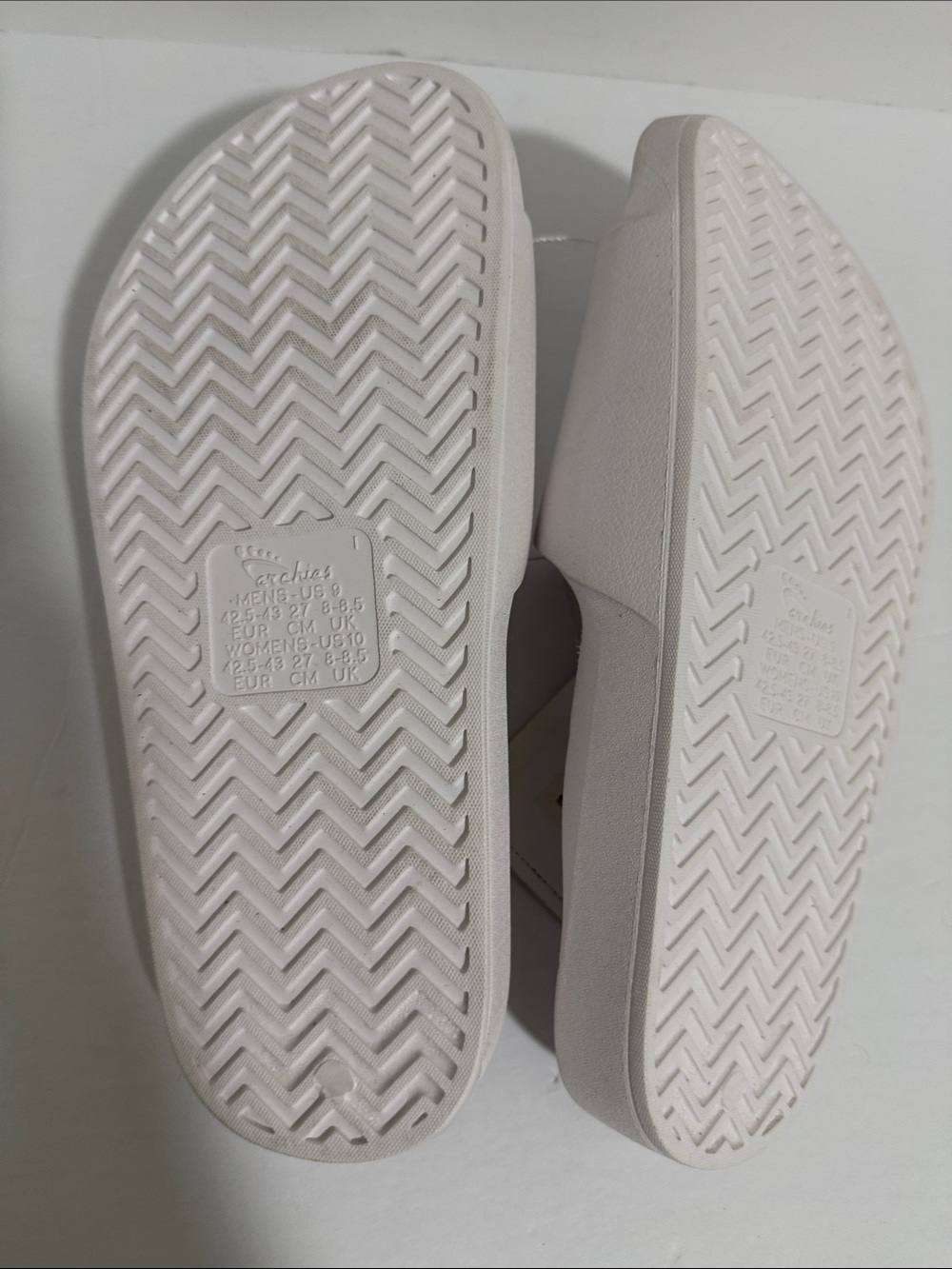 Archies White Unisex Slide Sandals Men’s Size 9 - Picture 4 of 5